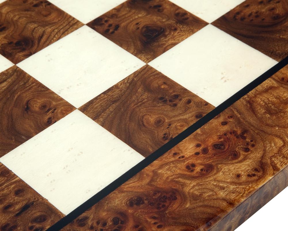 23" Italian Elm Briarwood Luxury Chess Board -  CHESSMAZE STORE UK